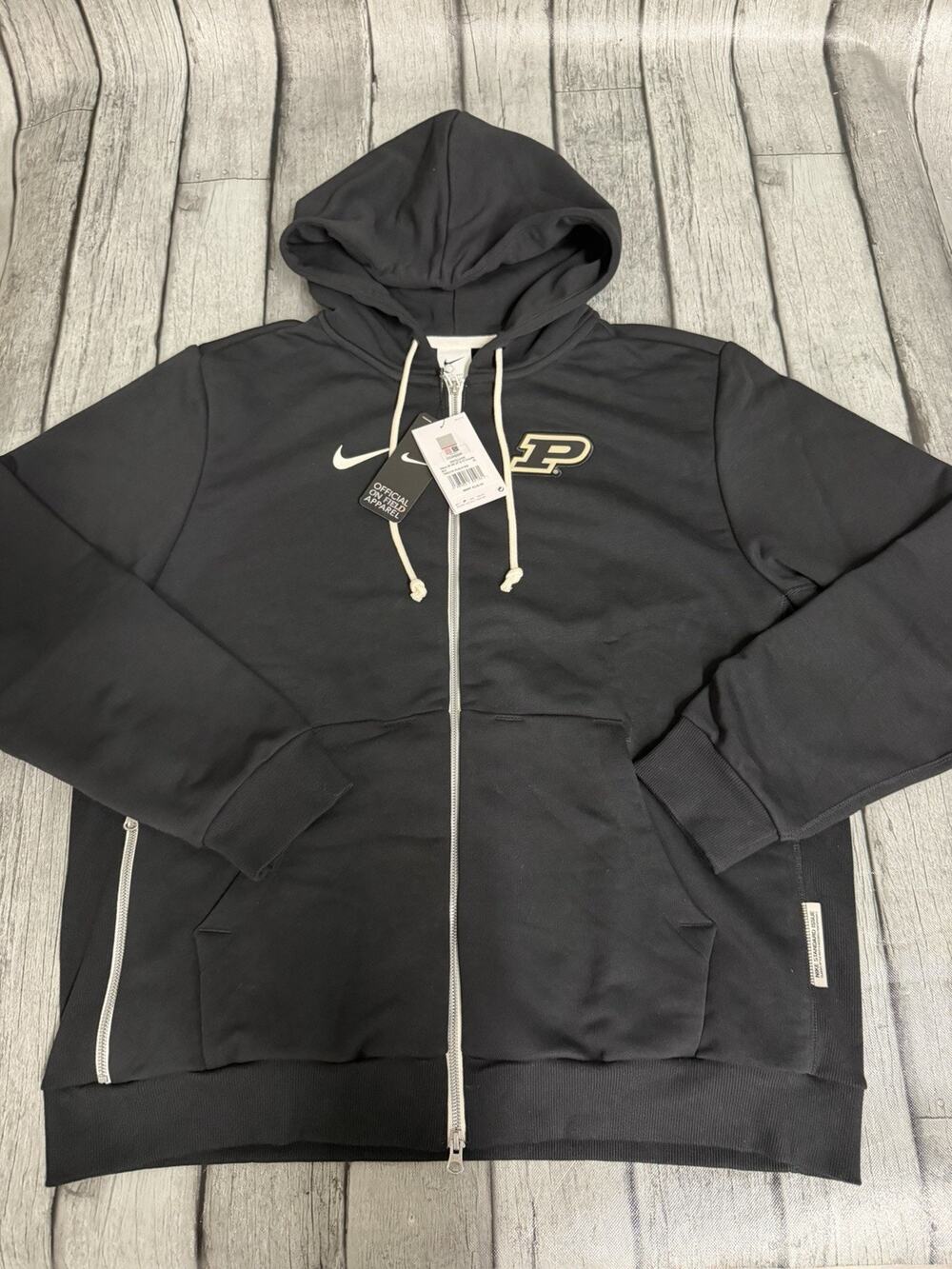 NWT Mens Nike Purdue Boilermakers 2025 Sideline Full Zip Dri Fit Hoodie XL Black